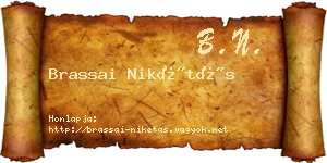 Brassai Nikétás névjegykártya